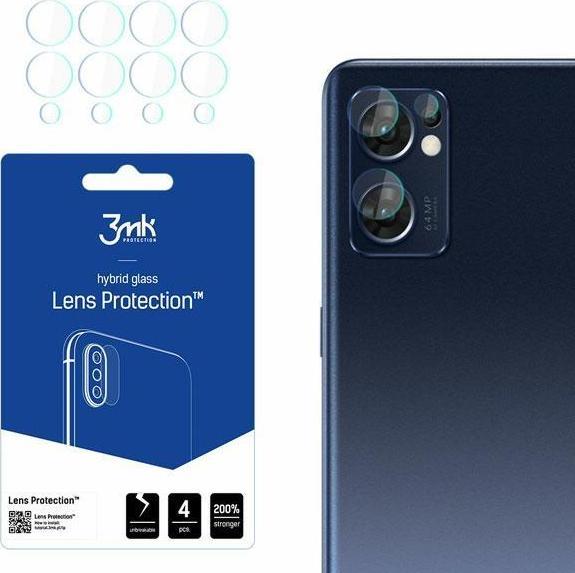 Mbrojtës lente 3MK Lens Protect Oppo Find X5 Lite, xham hibrid, set 4 copë, transparent