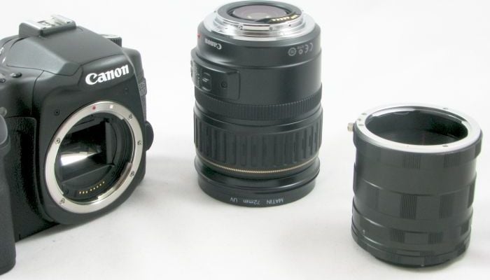 Set unazash extension makro për aparat Canon, bajonetë EF, metalik, i zi