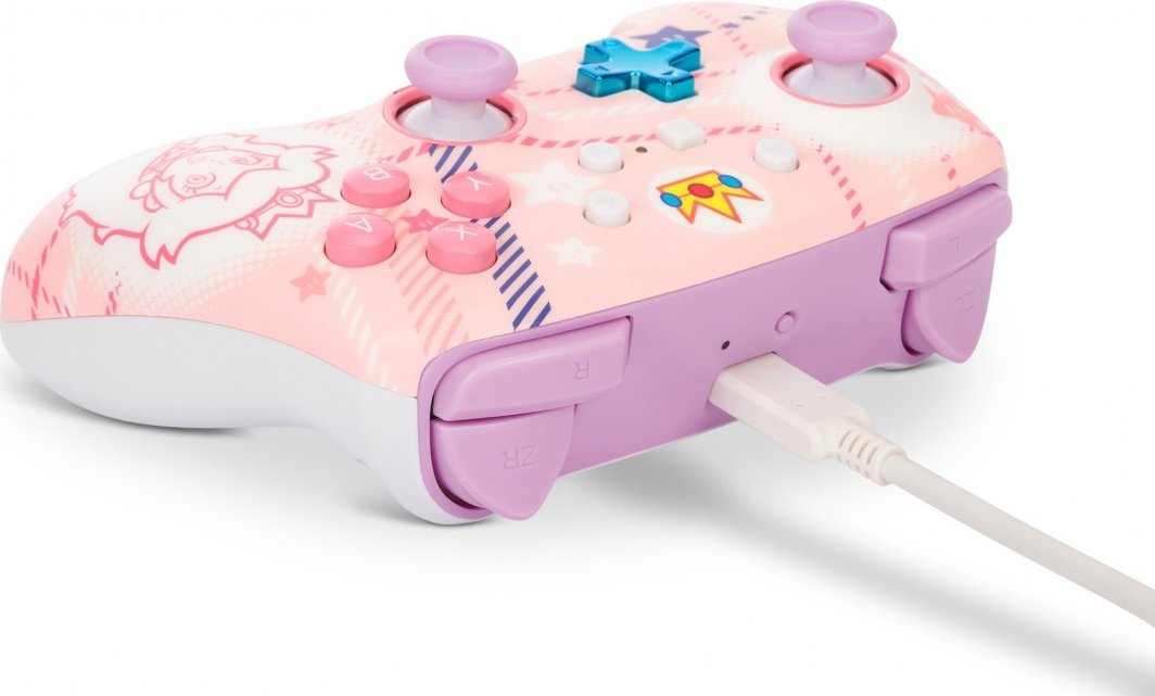 Kontroller PowerA  Enhanced Princess Peach Plaid, wireless, shumëngjyrësh