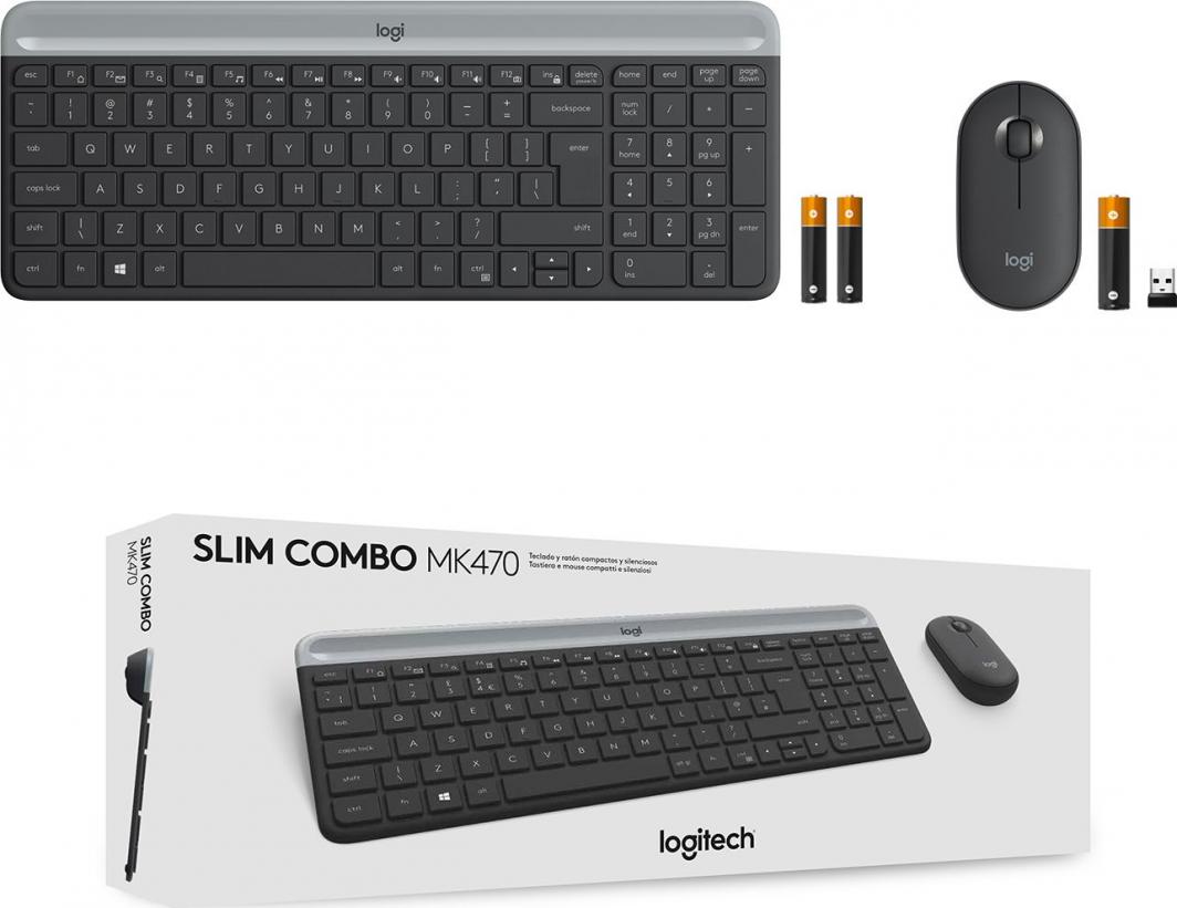 Tastierë me maus Logitech MK470 Slim (920-009204), e hirtë 
