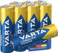 Алкални батерии Варта Лонглајф Пауер АА, 1.5V, пакување 8 парчиња