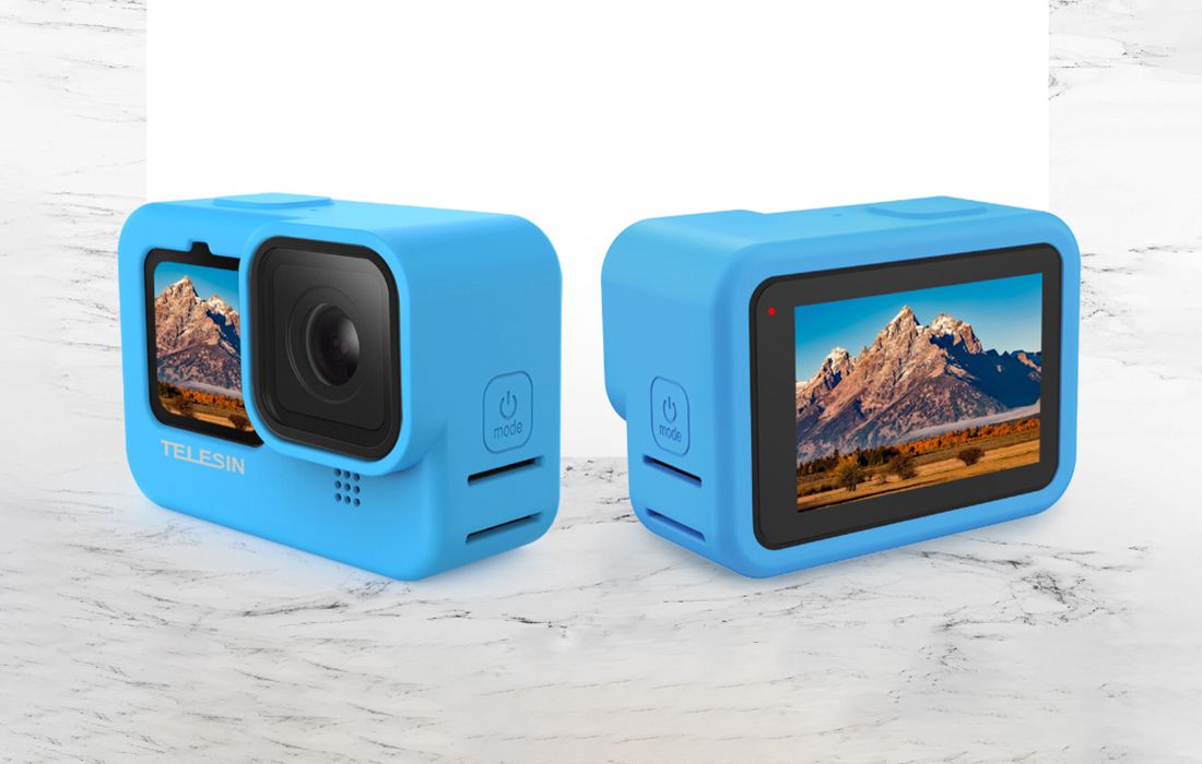 Strehë silikoni Telesin për GoPro Hero 9 Black, set 3 në 1, e zezë