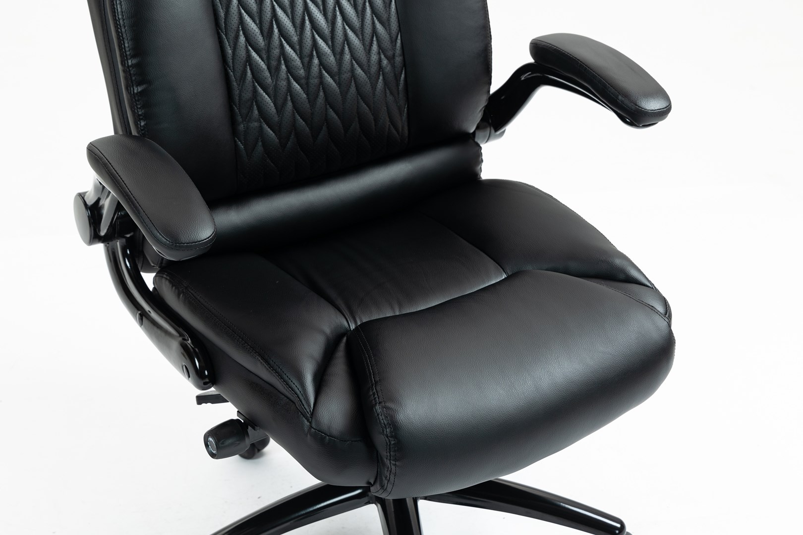 Karrige zyre Activejet YK7406-1, lëkurë dhe tekstil, e zezë