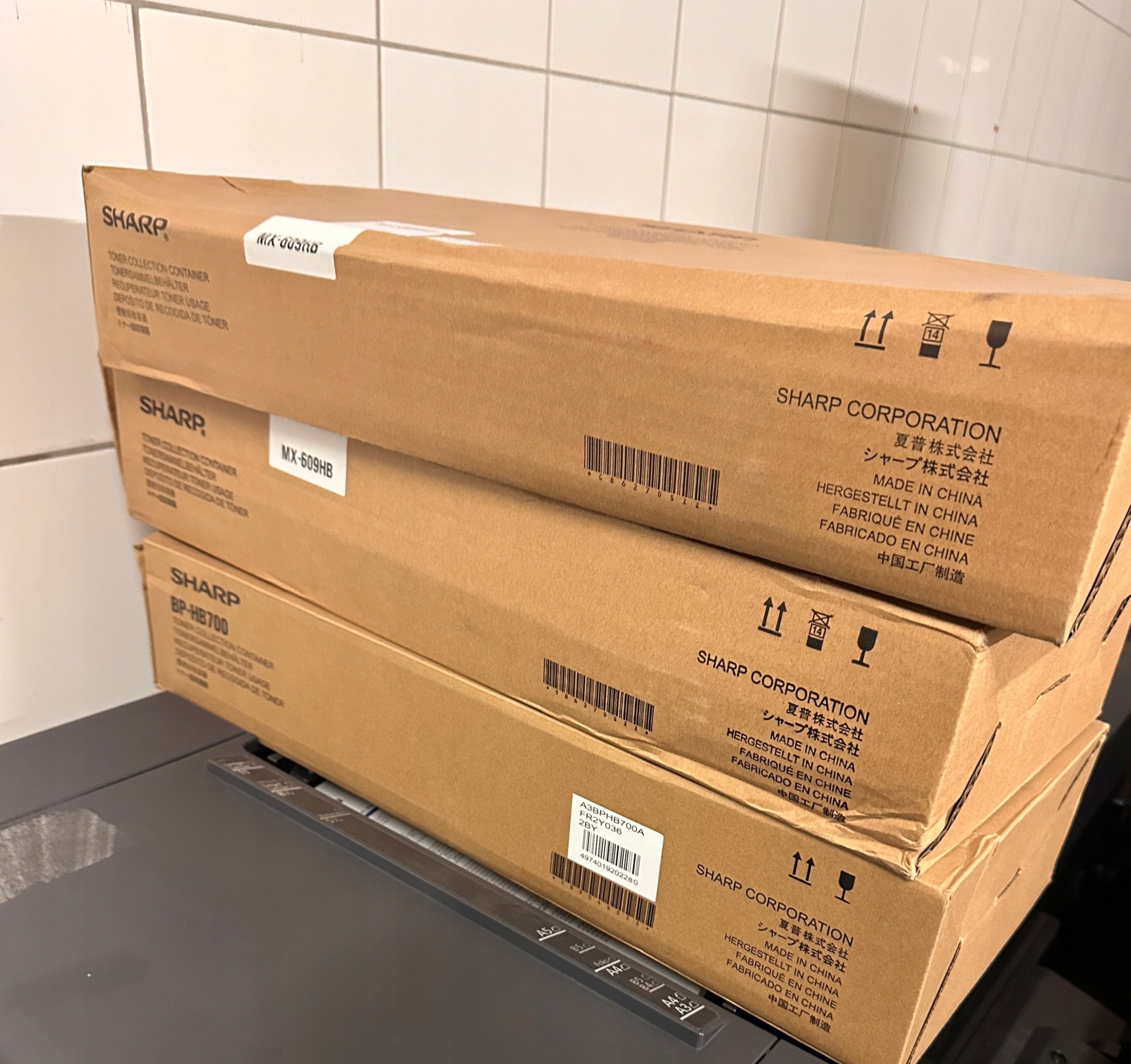 Konteiner mbetjesh toneri Sharp MX609HB, origjinal OEM, për printer Sharp