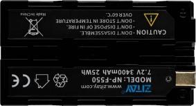 Bateri për kamera Zitay NP-F550, 3400 mAh, Li ion, me tregues LED