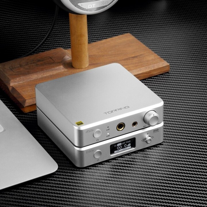 [OUTLET] Përforcues Topping A50S, për kufje, i argjendtë