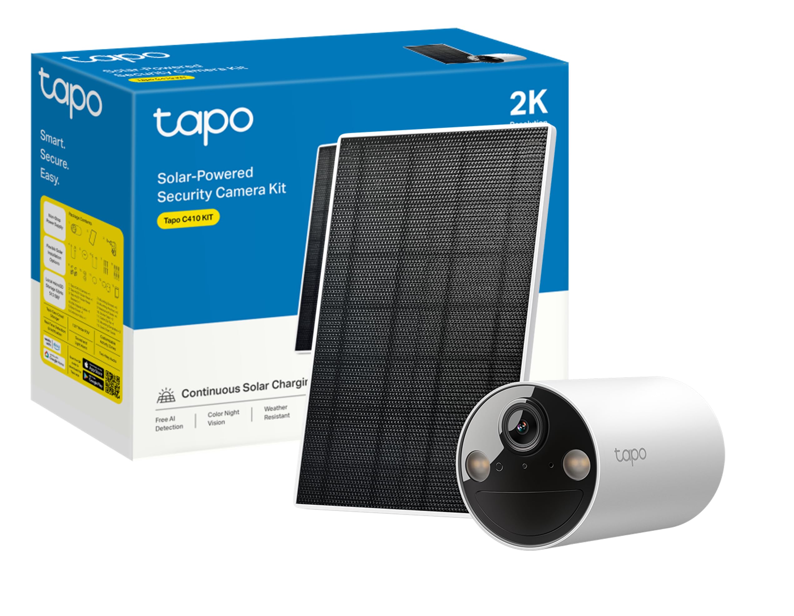 Kamerë TP-Link Tapo C410 KIT, me energji solare, 2K 3MP