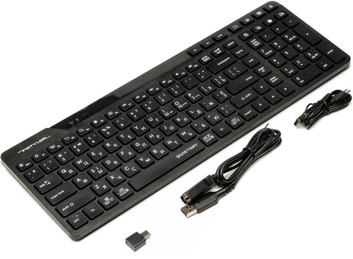 Tastierë A4tech FBK27C, Bluetooth dhe 2.4G, rikarikueshme, e zezë