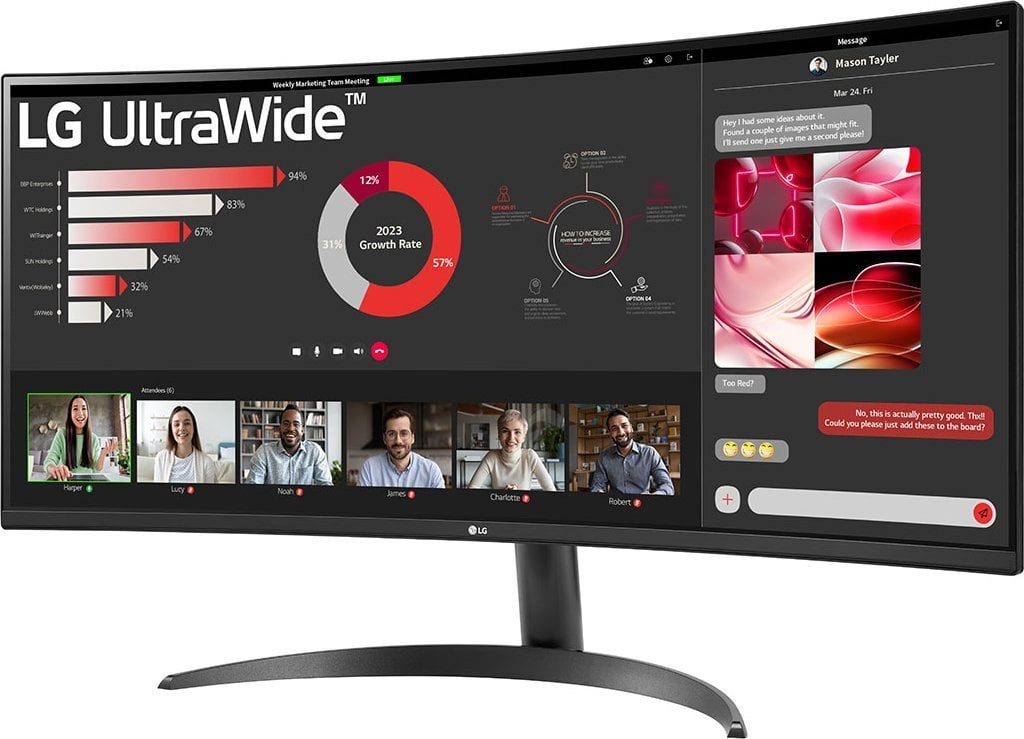 Monitor LG UltraWide 34WR50QC-B, 34", UWQHD, i zi
