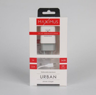 Karikues muri Maxximus Urban, 2.1A, 2xUSB, Micro USB, i bardhë