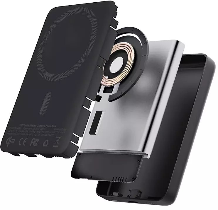 Power bank Aukey PB-MS08, 10000mAh, kompakt, gri