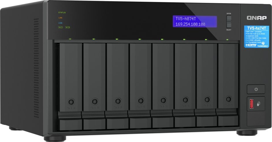 Server skedarësh Qnap TVS h874T, Intel Core i7, 32GB RAM, gri