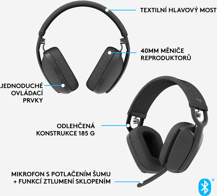 Kufje Logitech Zone Vibe 100, gri