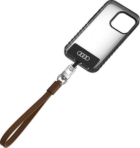 Rrip telefoni universal Audi, 28cm, lëkurë ekologjike, kafe