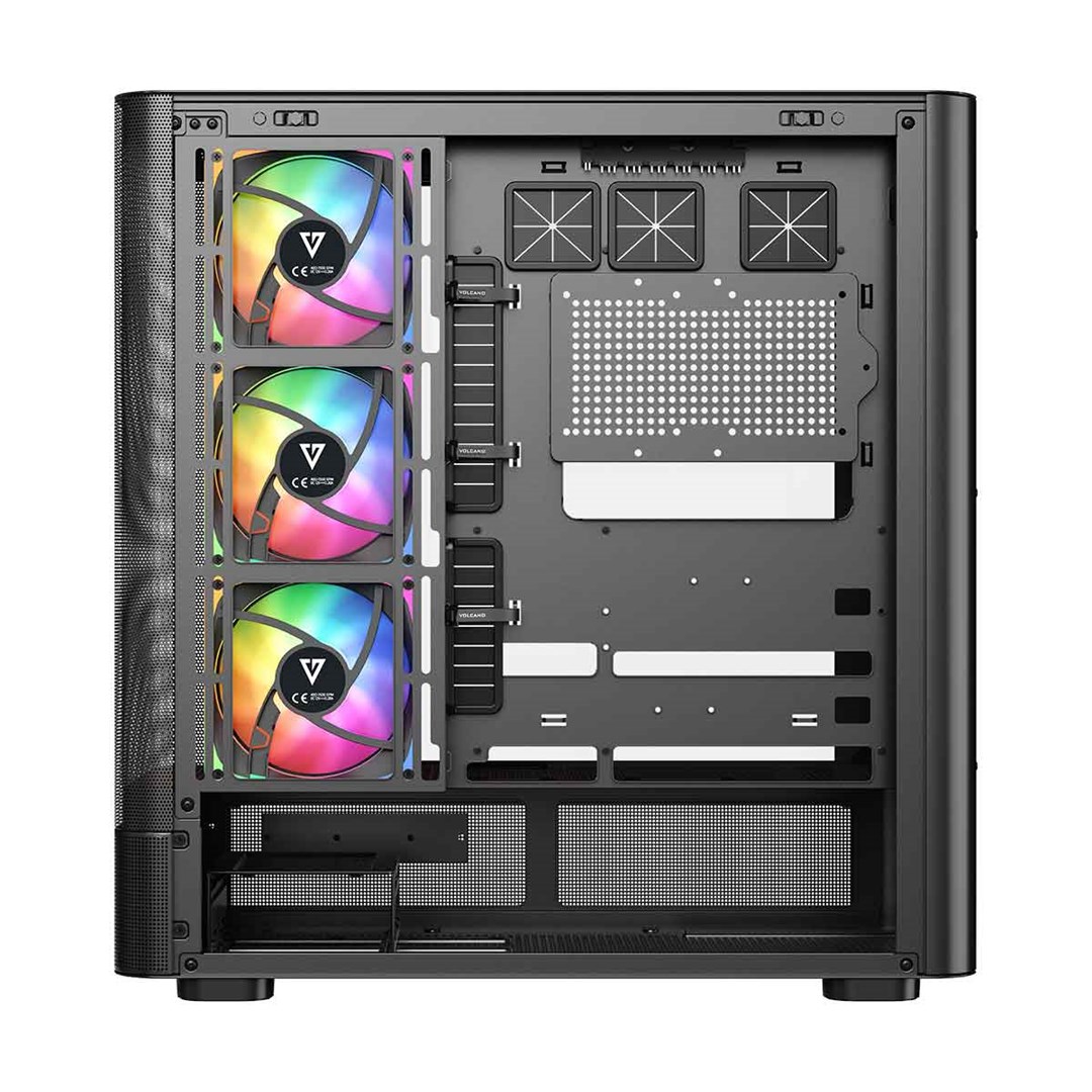 Kasi gaming Modecom Volcano AQ500 ARGB, MIDI tower, ekran LCD, i zi