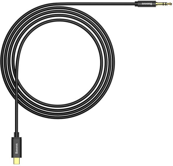 Kabllo audio Baseus USB C në 3.5 mm, 1.2 m, i zi