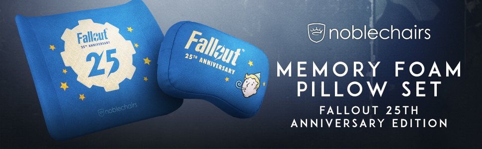 Set jastëkësh memory foam noblechairs Fallout 25th Anniversary, për qafë dhe mesit, i zi