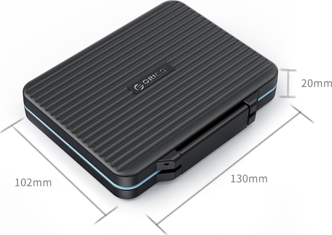 Kuti Orico PHCD-3, për 12 SD dhe 12 microSD, plastike ABS, e zezë