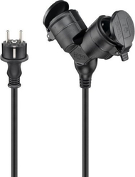 Kabllo zgjatëse Pro Outdoor, 2 dalje, 5m, e zezë
