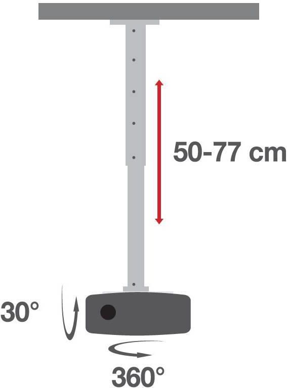 Mbajtëse projektori Techly 022267, rrotullim 360°, deri 15 kg, argjendtë