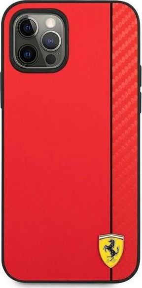 Mbulesë telefoni Ferrari On Track, për iPhone 12 Pro Max, lëkurë, e kuqe