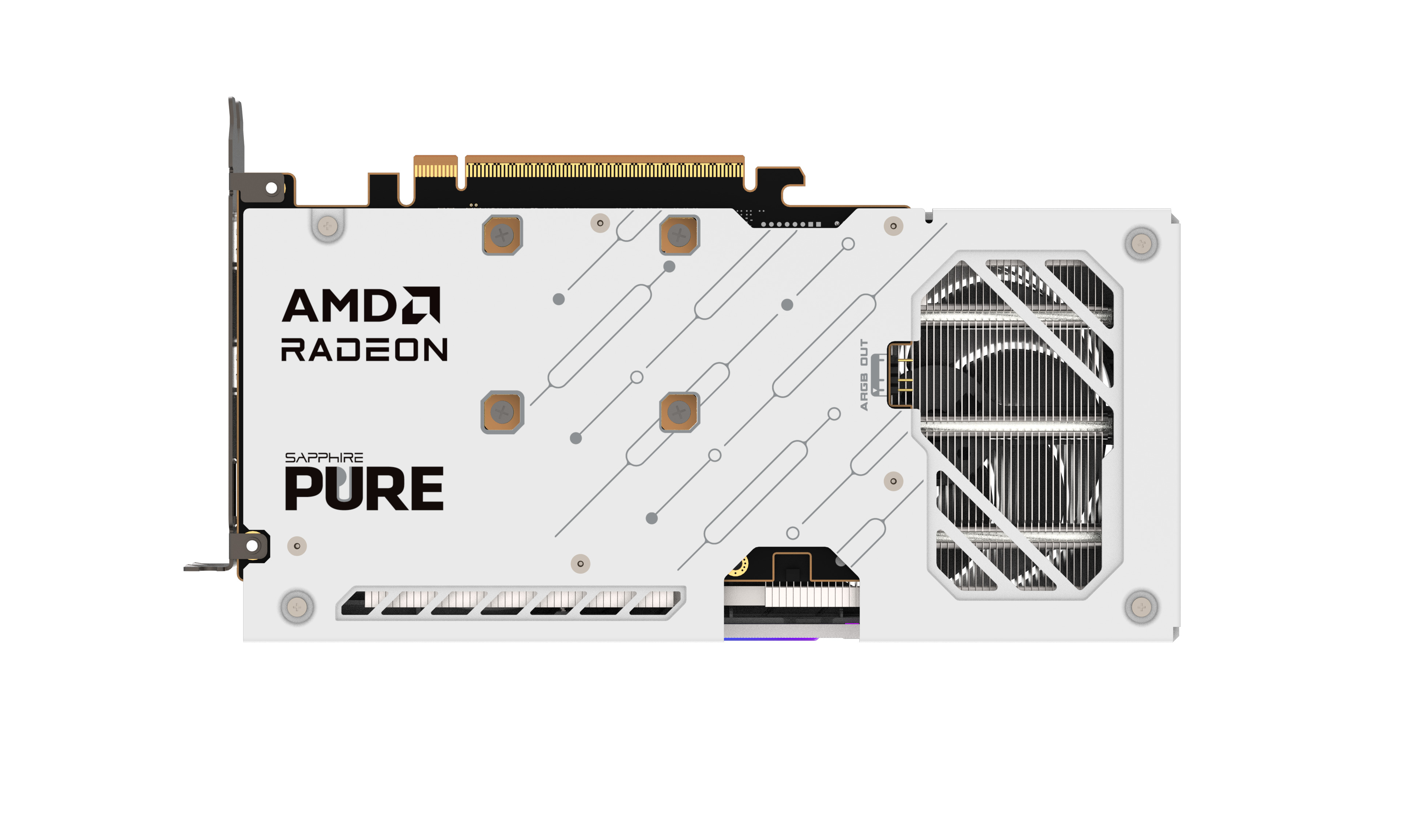 Kartë grafike Sapphire AMD Radeon RX 9060 XT PURE, 16GB GDDR6, ARGB, e bardhë