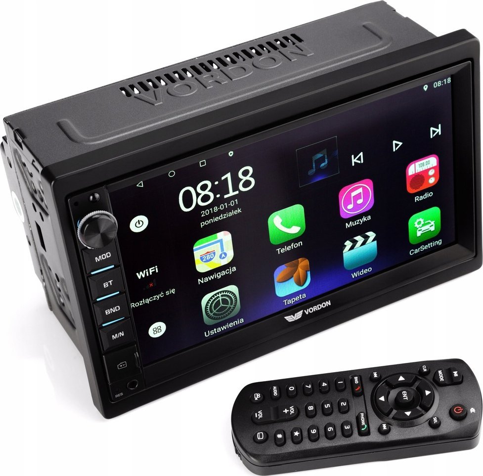 Radio veture Vordon HT-800, 7", Android 10, me GPS, e zezë