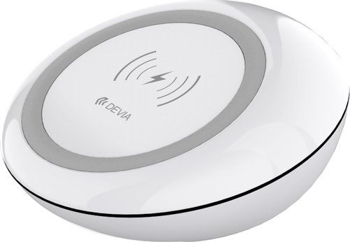 Bazë karikimi wireless Devia Qi, karikim i shpejtë, për smartphone, e bardhë