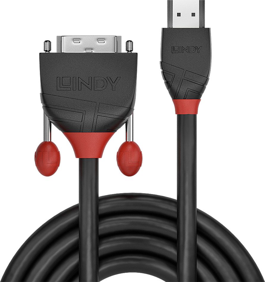 Kabllo HDMI në DVI D Lindy 36271, 1m, e zezë