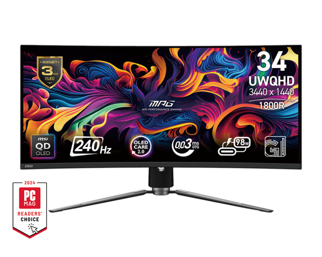 Monitor MSI MPG 341CQPX, 34,18", QD-OLED, UWQHD , i zi
