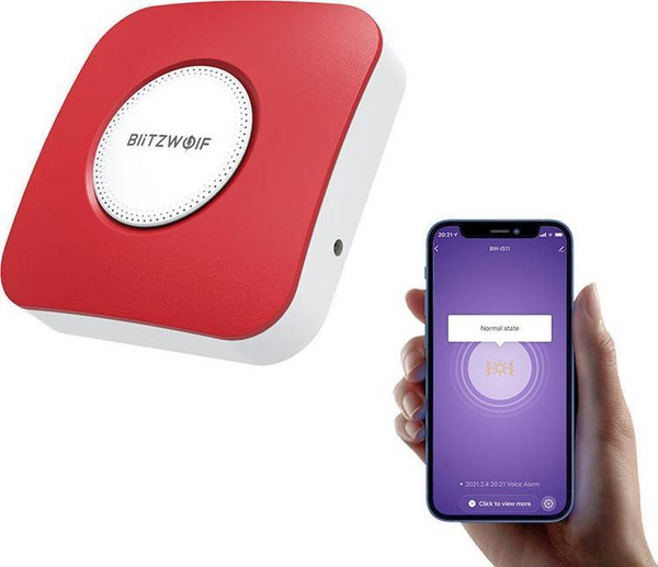 Alarm inteligjent me WiFi Blitzwolf, 90x90x30mm, 5V