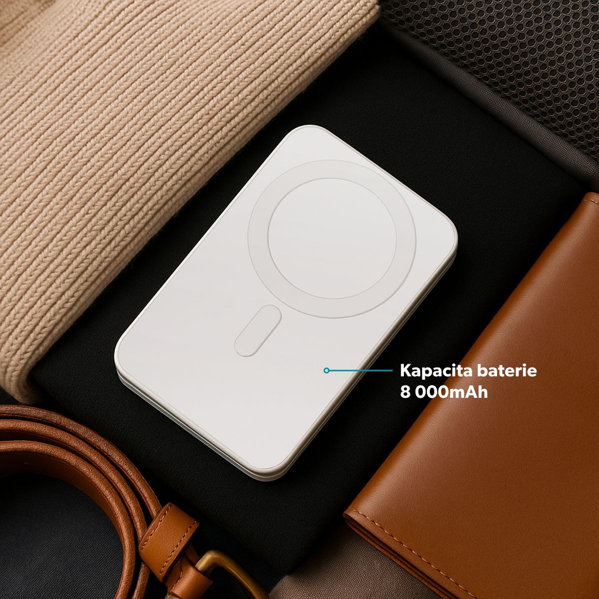 Power bank dhe bazë karikimi wireless Epico UltraBase 4in1 EF50, 8000mAh, USB C 20W, gri