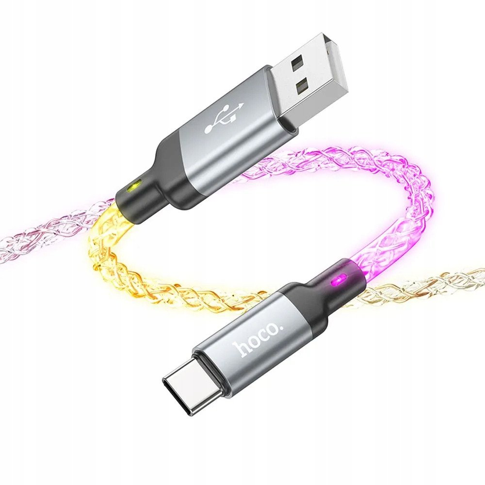 Kabllo karikimi Hoco U112 Shine, USB C në USB A, 1m, jeshile blu