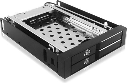 Bay disku Icy Box IB-2227StS, 2x 2.5" SATA, për slot 3.5", i zi