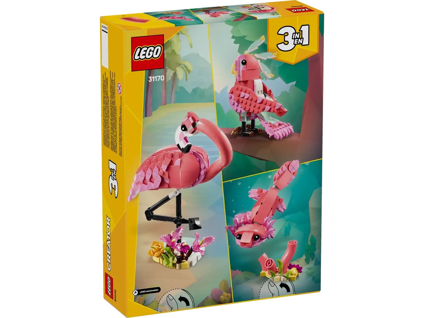 Set LEGO Creator Wild Animals Pink Flamingo 31170, 3 në 1, për fëmijë