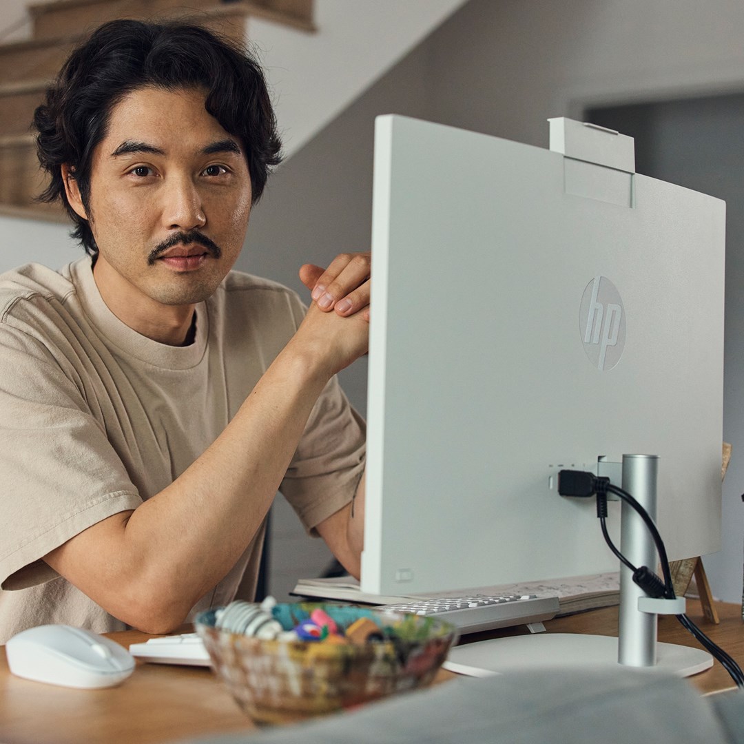 Kompjuter HP AiO 24-cr0003nw, Ryzen 5, 23.8", 512GB, i bardhë