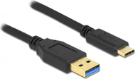 Kabllo USB DeLOCK SuperSpeed 3.2 Gen 2, Type A në Type C, 3m, i zi