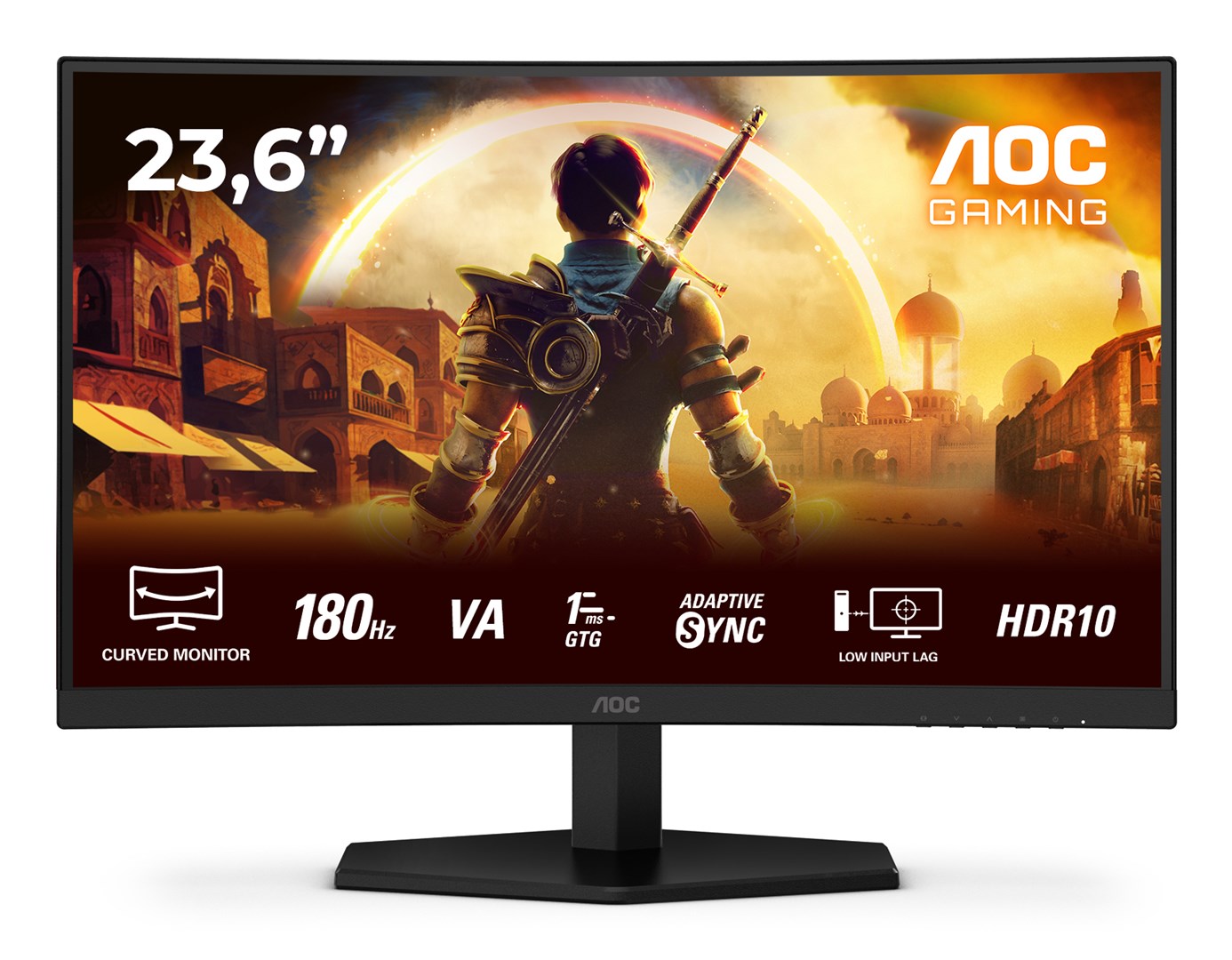 Monitor AOC G4 C24G42E, 23.6" FHD 1920x1080, LED, 180 Hz, i zi/kuq