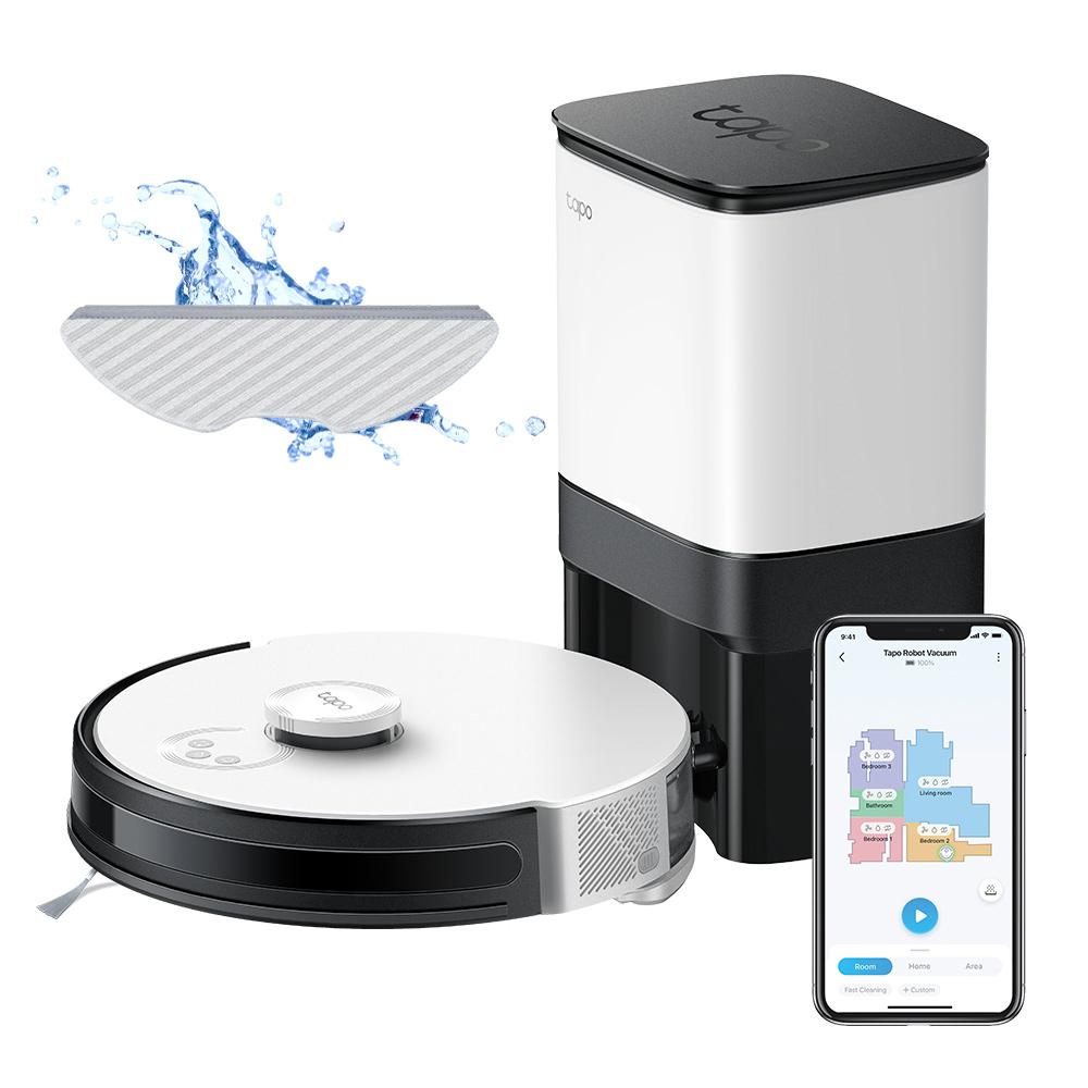 Robot fshesë TP-Link Tapo RV30 Plus, stacion vetëzbrazës, LiDAR, zi gri bardhë