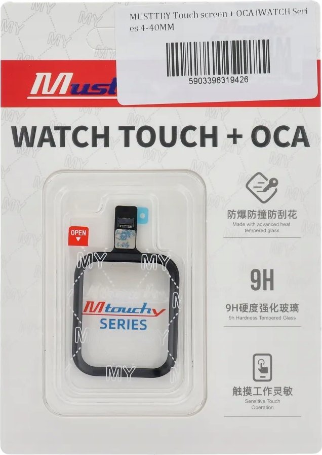 Ekran me prekje Musttby Touch Screen OCA për Apple Watch Series 4 40mm, për smartwatch, transparent