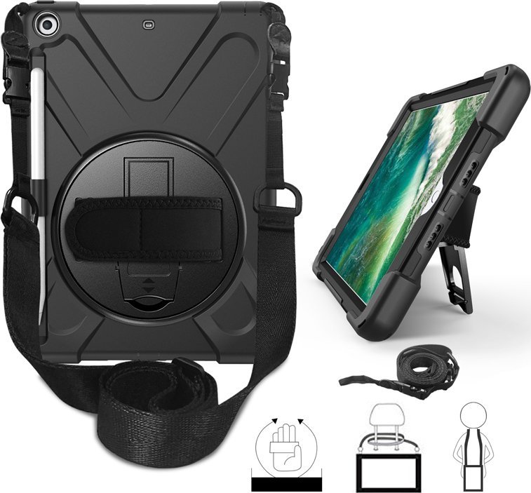Mbulesë tableti eSTUFF për iPad 9.7 2017/2018, me palosje, e zezë