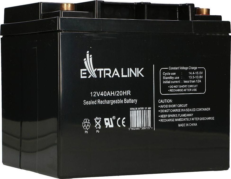 Bateri Extralink AGM VRLA 12V 40Ah, akumulator rezervë, e zezë