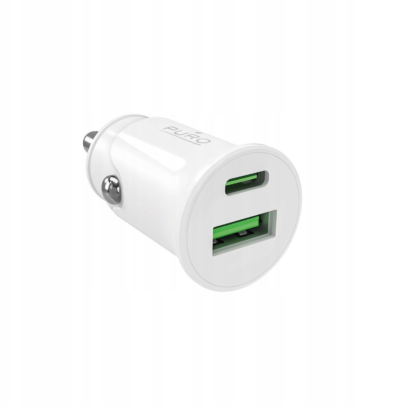 Karikues veture Puro, adapter USB, i bardhë