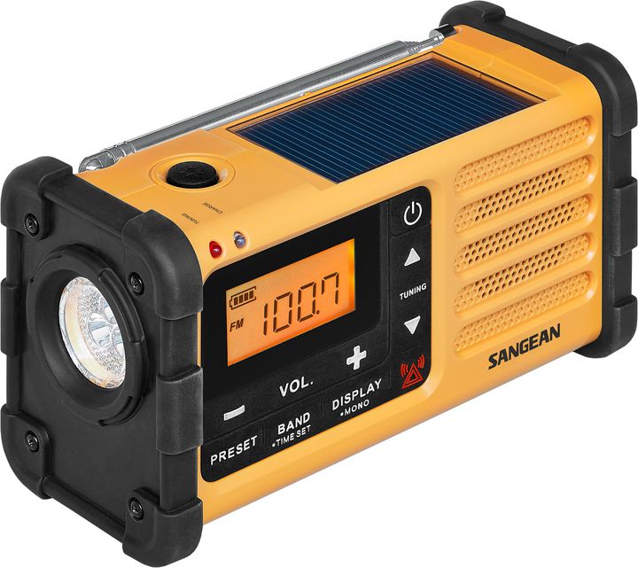 Radio emergjence Sangean MMR-88 DAB+, DAB+ FM, karikim solar dhe me dorezë, e verdhë