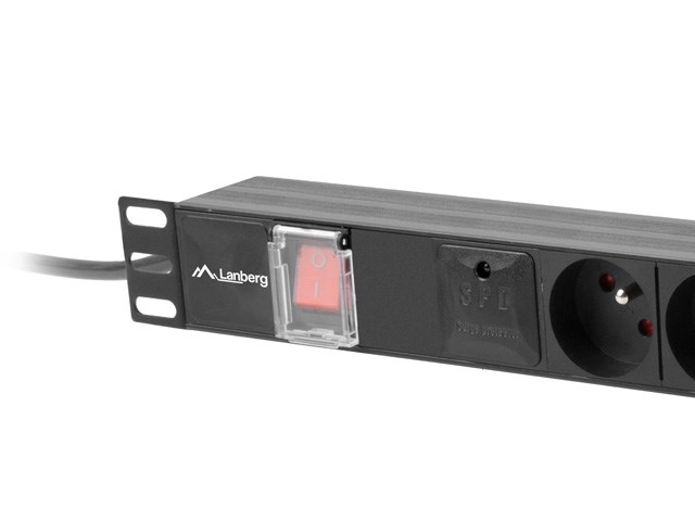 Njesi PDU per rryme 19" 1U, 16A, 6 priza, e zeze