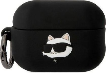 Kutia mbrojtëse Karl Lagerfeld Choupette, për AirPods Pro 2, silikon, e zezë