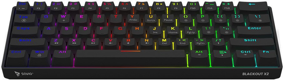 Tastierë mekanike SAVIO BLACKOUT X2, 60%, RGB, me kabllo, e zezë