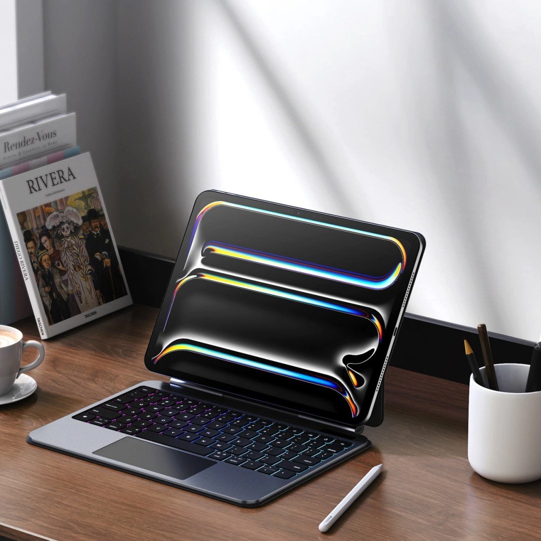 Tastierë me tastierë DUX DUCIS MK Pro Series për iPad Pro 11 2025 2024, me trackpad, magnetike, e zezë
