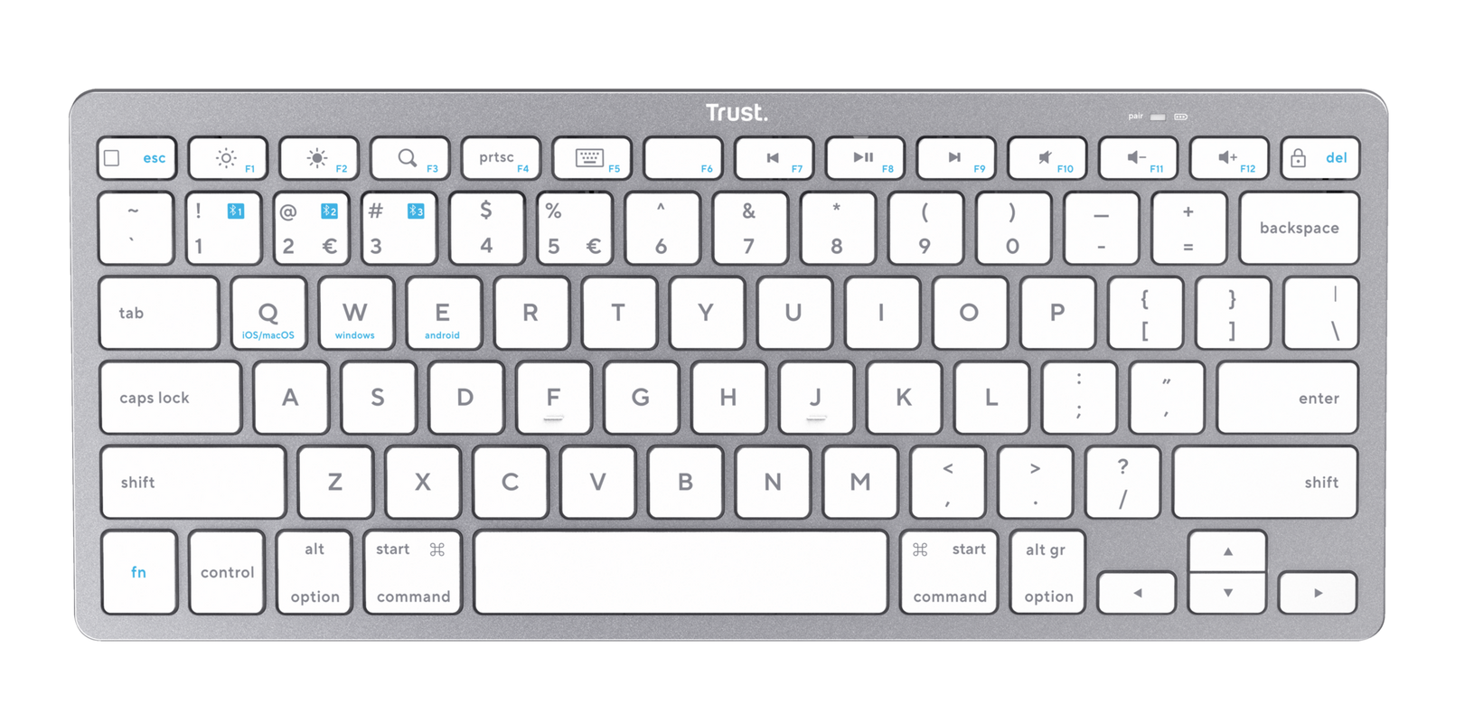 Tastierë Trust Wireless Bluetooth, e argjendtë