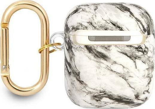 Заштитна маска Guess Marble Strap Collection за AirPods, сива